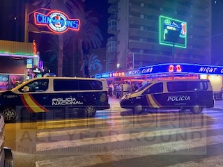 police vans at midnight