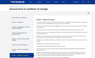 Ryanair TCs