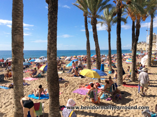 crowded levante beach on 9 Oct