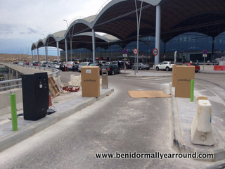entrance barriers at departures