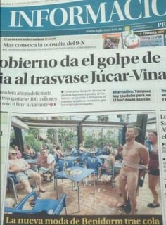 Front page of Spanish paper