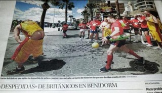 Spanish paper showing British holiday makers
