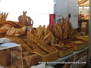 Fresh baked goods on sale in market