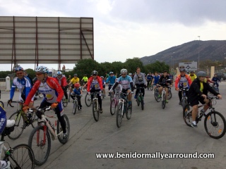 bikers arriving at halfway point