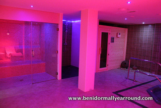 sauna and steam room in spa