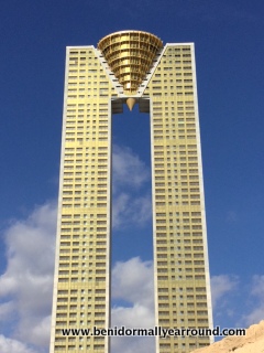 Gleaming twin towers of the InTempo in Benidorm