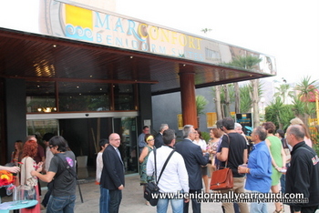 Mayor and press outside