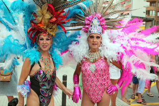 feathers and sequins at benidorm pride
