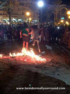 jumping over the flames